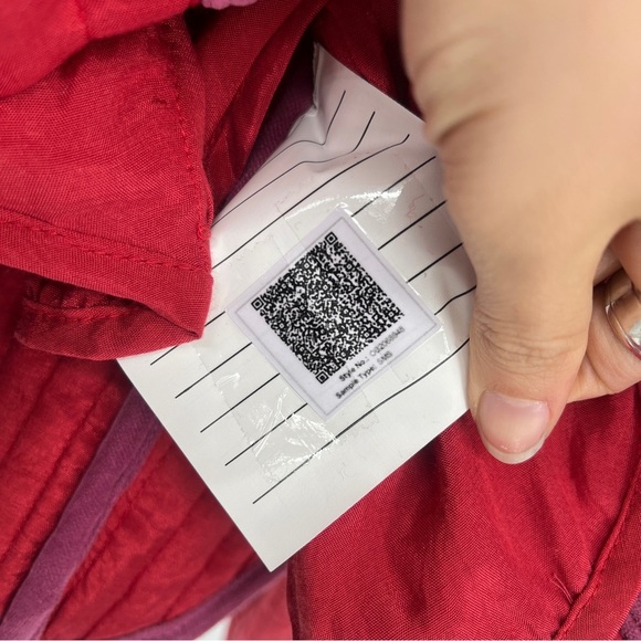 Free People Natalia Red Velvet Quilted Structured Colorful Bohemian Jacket XS - Picture 8 of 9